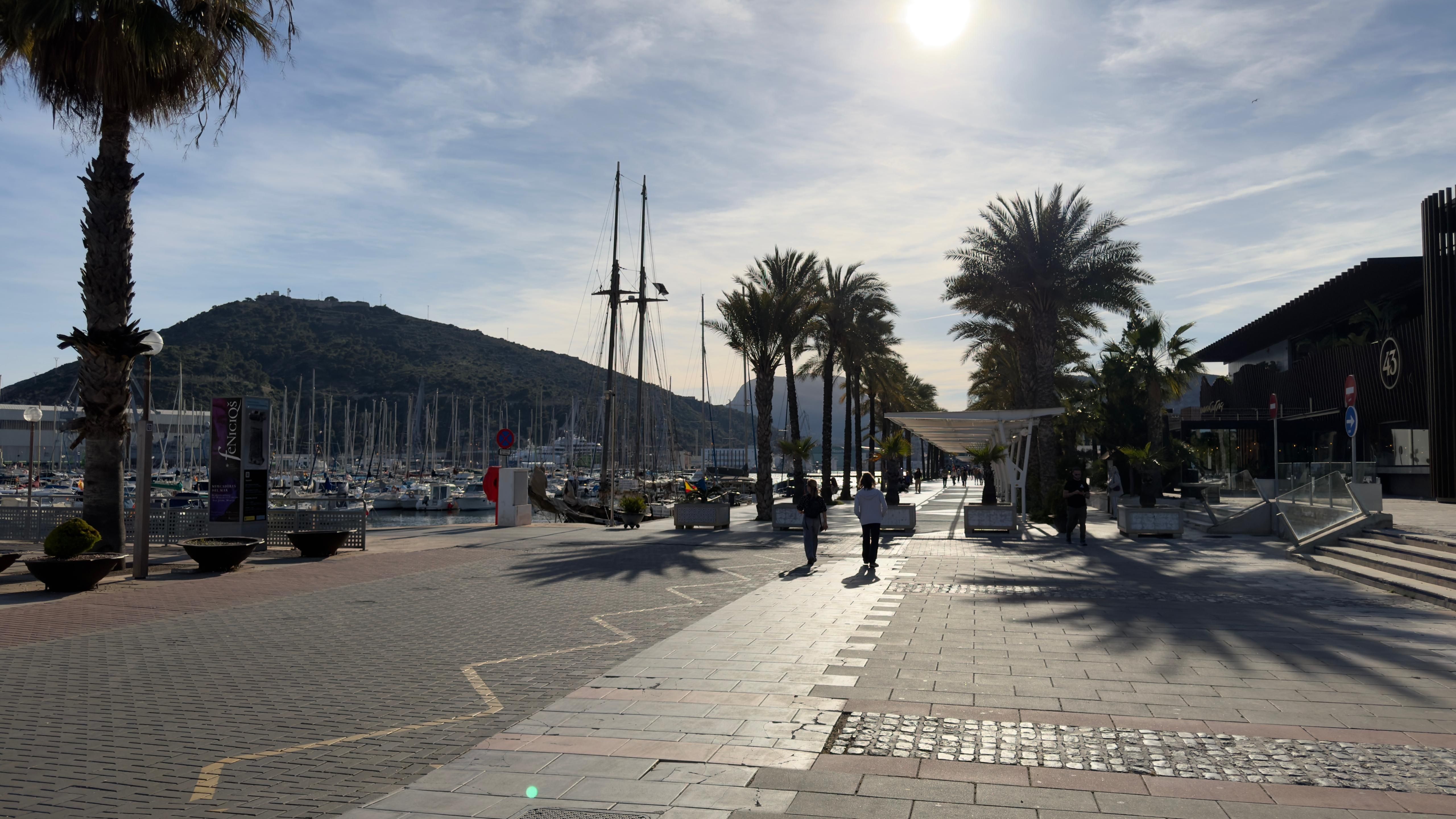 Port of Cartagena viewed from Paseo Delicias